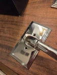 Grandeur Dummy Carre Plate With Georgetown Lever In Polished Nickel. Fixed Price $29.95.