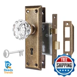Newliplace Mortise Lock Set For Interior Door, Vintage Antique Brass Knobs. Fixed Price $49.64.