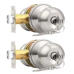Probrico 2 Pack Keyed Alike Entry Door Knobs With Lock And Ball Ha. Fixed Price $35.99.