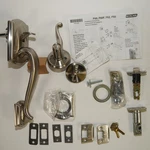 Schlage Camelot F60 619 Lh Entrance Handleset Flair Lever Satin Nickel. Fixed Price $77.37.