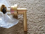 New Miseno MLK1012SB Round Rod Keyed Enty Lever Set - Satin Brass. Fixed Price $10.00.