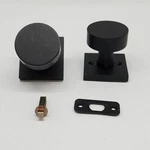 Emtek Square Rosette Passage With Matching Finish Round Knob - Flat Black. Fixed Price $58.59.