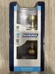 Schlage Georgian Privacy Knob Satin Brass F40VGEO608. Fixed Price $19.95.