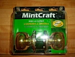 Mintcraft Hall & Closet Model TF730 Brass Finish Door Knob - New Original Pkg. Fixed Price $14.95.