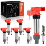 A-premium Set Of 6 Ignition Coils And Spark Plugs, Red Compatible With Chev.... Fixed Price $148.20.