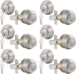 Keyed Alike Double Cylinder Deadbolts Combo Door Locks Satin Nickel 6PACK. Fixed Price $129.99.