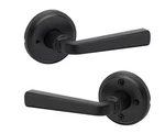 2 Pack Kwikset Trafford Matte Black Round Straight Bed/bath Door Handle. Fixed Price $39.99.