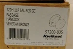 Kwikset 97200-835 Passage Hancock Venetian Bronze 720H 11P 6AL Rcs Gc. Fixed Price $17.00.