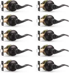 Oil Rubbed Bronze Keyless Privacy Door Levers - 10 Pack For Bedrooms & Baths. Fixed Price $183.99.
