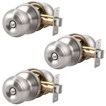 Knobwell 3 Pack Privacy Door With Lock Brushed Nickel Finish For Bedroom. Fixed Price $37.34.