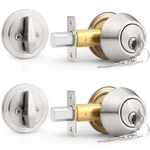PROBRICO(2 Pack Keyed Alike Single Cylinder Deadbolts Brushed Nickel (combo. Fixed Price $24.72.