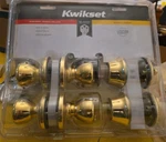 Kwikset 92420-031 Bright Brass Tylo Knob Entry Lockset Deadbolt Gold. Fixed Price $45.00.