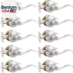 10 Pack Privacy Door Levers Bedroom Handle With Lock Satin Nickel Interior. Fixed Price $137.00.