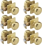 Of 6 Gold Interior Passage Door Knobs Non-locking Hall & Closet -satin Brass. Fixed Price $39.99.