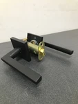 Emtek 5210HLOUS19LH Helios Privacy Door Lever Set, Square Rose - Flat Black. Fixed Price $99.99.
