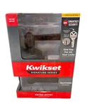 Kwikset Trafford Keyed Entry Handle W/ Smartkey In Matte Black Model 97403-073. Fixed Price $39.99.