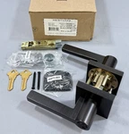 Baldwin Square Single Cylinder Keyed Entry Door Lever, Venetian Bronze, Ensqucsr. Fixed Price $128.77.