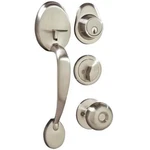 (1)-STEEL Pro Brushed Nickel Entry Door Handleset With Half Round Interior Knob. Fixed Price $98.99.