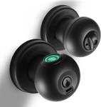 Fingerprint Door Lock, Smart Knob With Biometric Black. Fixed Price $50.02.