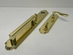 Grandeur Arc Brass Rose Right Handed Dummy Full Plate "d" Grip Handleset 849701. Fixed Price $224.80.