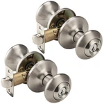 2 Pack Brushed Nickel Door Knobs Interior, Keyed Alike Entry Exteri.... Fixed Price $35.05.