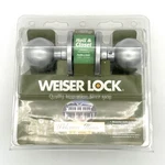 Weiser Lock Hall And Closet Door Knob Welcome Home Series Satin Nickel Finish. Fixed Price $15.78.