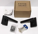 Emtek Black Rectangular Rosette Right Door Lever Handle Passage. Fixed Price $61.60.