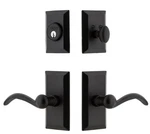 Ageless Iron 657571 Vale Deadbolt & Lever Lh Black 2-3/4" Backset. Fixed Price $220.00.