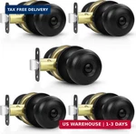 Estmoon Black Privacy Door Knobs 5 Pack Keyless Lockset Bedroom Bathroom. Fixed Price $39.99.