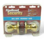 Kwikset Bed Bath Door Knob Brass Finish 93001-504 Security. Fixed Price $19.98.