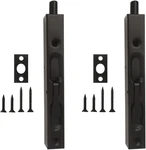 2PCS 6 Inch Double Door Flush Bolt Set Stainless Steel Black Latch Security. Fixed Price $20.99.