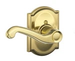 Schlage F170-FLA-CAM-LH Flair Left Handed Non-turning One-sided Bright Brass. Fixed Price $20.00.