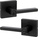 Kwikset 97402-829 Halifax Lever Entry Door Handle With Lock/key In Matte Black. Fixed Price $46.50.