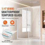 Semi-frameless Shower Door, 57.7-59 X 70 In, Sliding Glass With. Fixed Price $496.30.