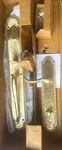 Signature Hardware Marconi Entrance Door Set - Lever Handle, Satin Brass. Fixed Price $139.99.