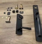 Emtek 452923MB Brighton Double Cylinder Keyed Entry Handleset *for Parts Only*. Fixed Price $119.99.