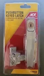Ace 5414784, Pushbutton Keyed Latch, 1-3/4" Hole Spacing, Aluminum. Fixed Price $9.99.