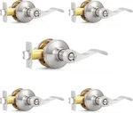 Wave Style Privacy Bed Bath Door Levers Satin Nickel Finish, Interior Keyl.... Fixed Price $81.76.
