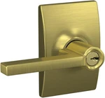 F51A 608 Latitude Lever With Century Trim Keyed Entry Lock, Satin Brass. Fixed Price $101.35.