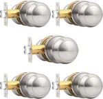 Brushed Nickel Passage Door Knobs Round Handles For Hall Closet Keyless. Fixed Price $51.37.