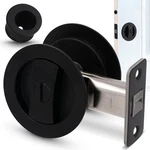 Premium Black Pocket Door Hardware - Round Lock Ergonomic Matte.... Fixed Price $43.54.