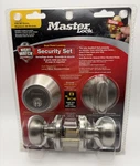Master Lock Security Set Deadbolt And Knob, Keyed Alike Nickel Silver New. Fixed Price $45.87.