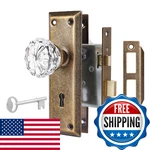 Newliplace Mortise Lock Set For Interior Door, Vintage Antique Brass Knobs. Fixed Price $47.80.