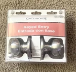 Brand New Gatehouse Keyed Entry #0037249 Satin Nickel Door Knob. Fixed Price $30.00.