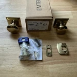 Emtek 8231PUS7 Providence Privacy Knob Set, Classic Brass Collection - French. Fixed Price $99.99.