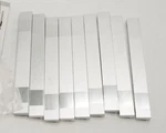 Lot Of 9 Siro Designs Shiny Chrome Modern Blocky Cabinet Or Drawer Knobs 6" Long. Fixed Price $29.71.