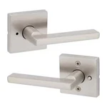Kwikset Halifax Square Satin Nickel Privacy Bed/bath Door Handle With Lock. Fixed Price $24.99.