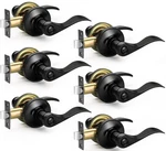 Sopoby 6 Pack Matte Black Door Handles Privacy Levers, Heavy Duty Wave S.... Fixed Price $75.87.