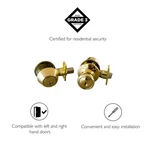 Design House Terrace Brass Entry Door Knob And Deadbolt In Polished. Fixed Price $42.85.