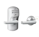 Schlage Plymouth Satin Chrome Electronic Keypad Door Lock. Fixed Price $125.00.